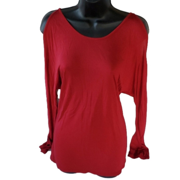 Express Oversized Cold Shoulder Top - Picture 1 of 3